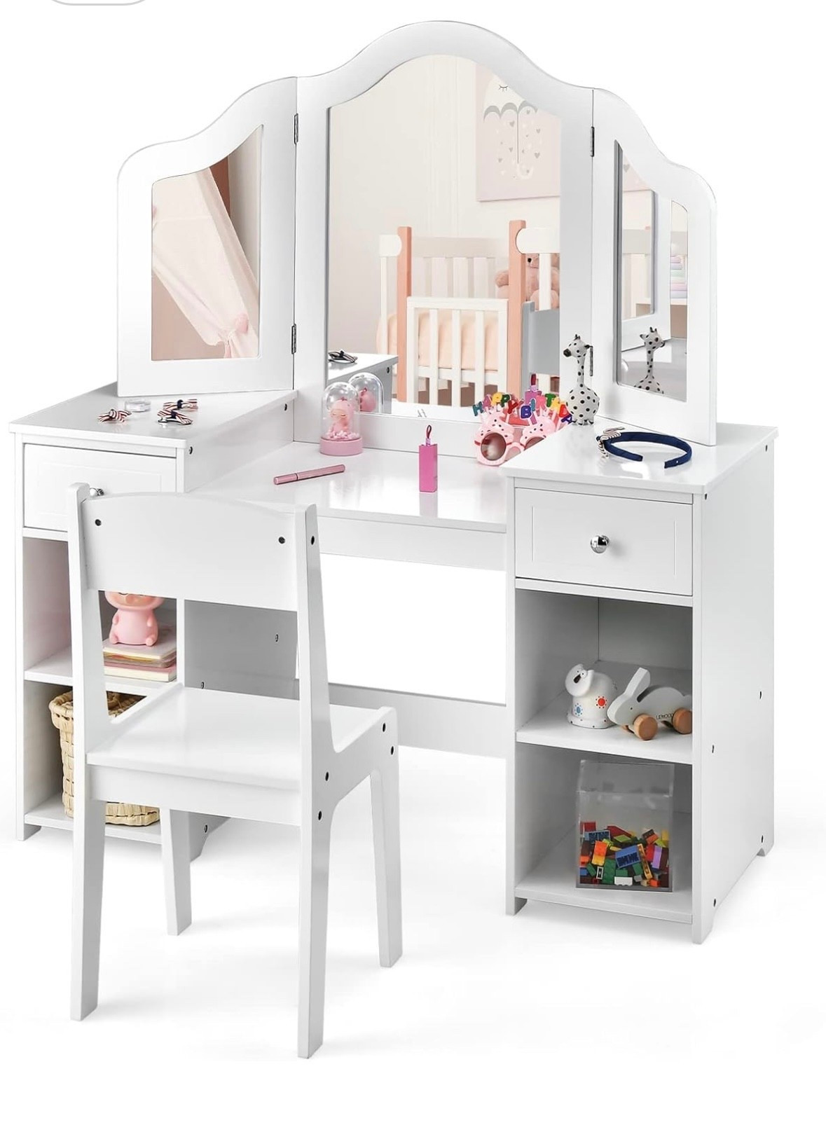 Love this vanity for any young lady. It has storage and places for all the things

#LTKKids #LTKHome #LTKGiftGuide