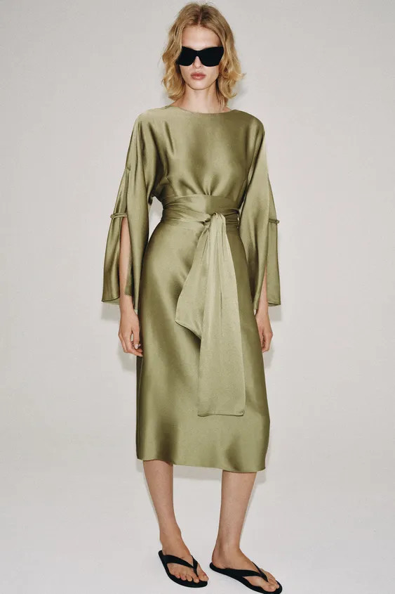 ZW COLLECTION SATIN MIDI DRESS | Zara UK