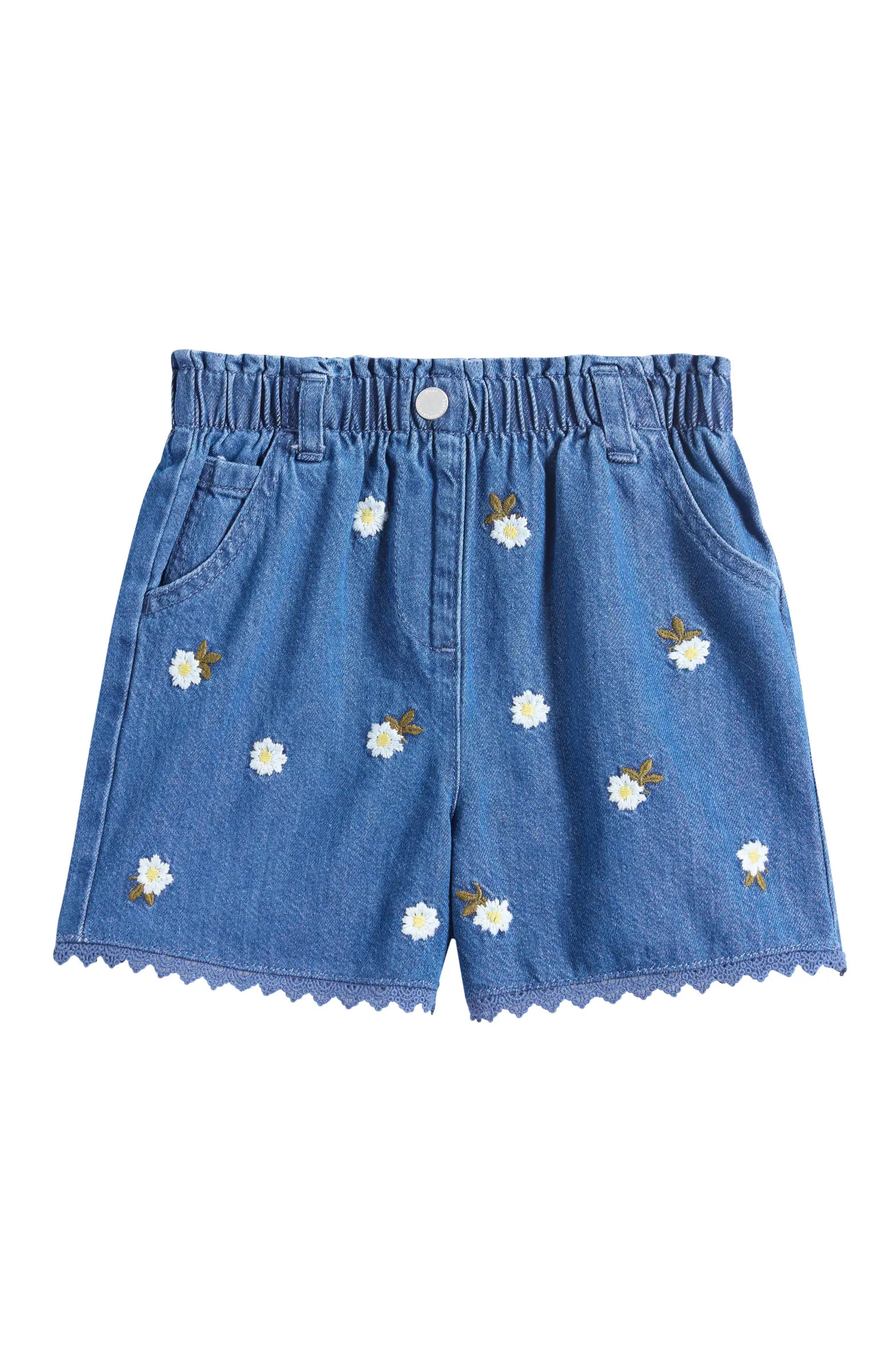Kids' Embroidered Daisies Denim Shorts | Nordstrom