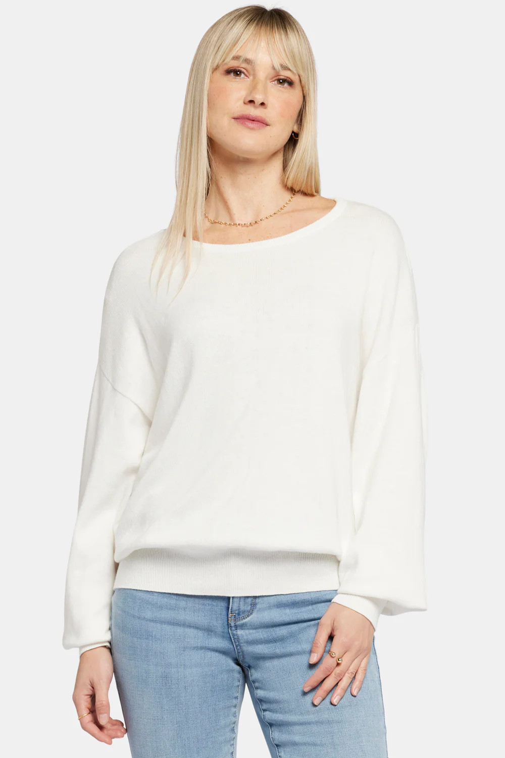 Dolman Sleeved Boatneck Sweater - Ivory | NYDJ