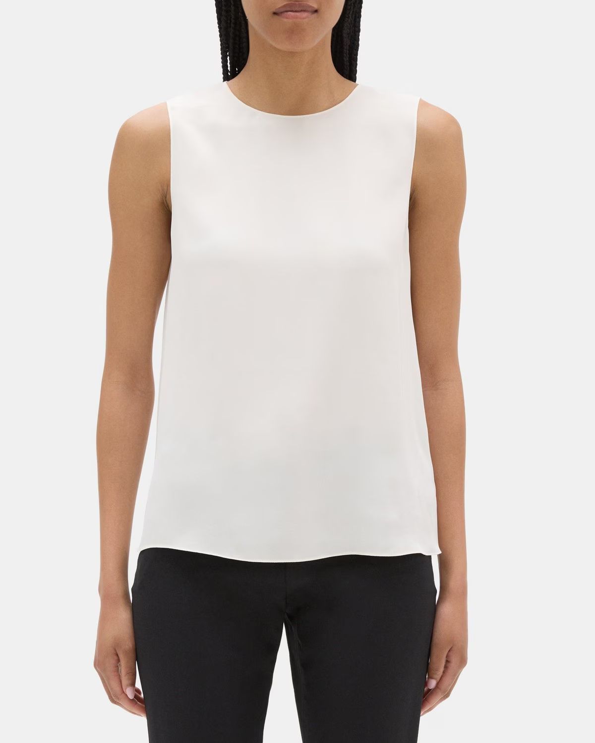 Straight Shell Top in Silk Georgette | Theory Outlet