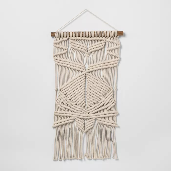 Woven Cotton Macrame Wall Tapestries Cream 16"x 26" - Opalhouse™ | Target