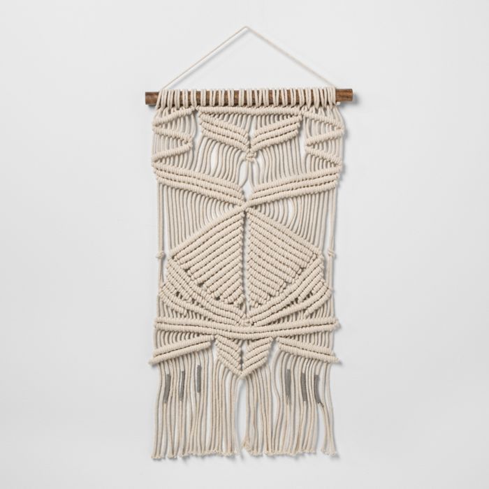 Woven Cotton Macrame Wall Tapestries Cream 16"x 26" - Opalhouse™ | Target