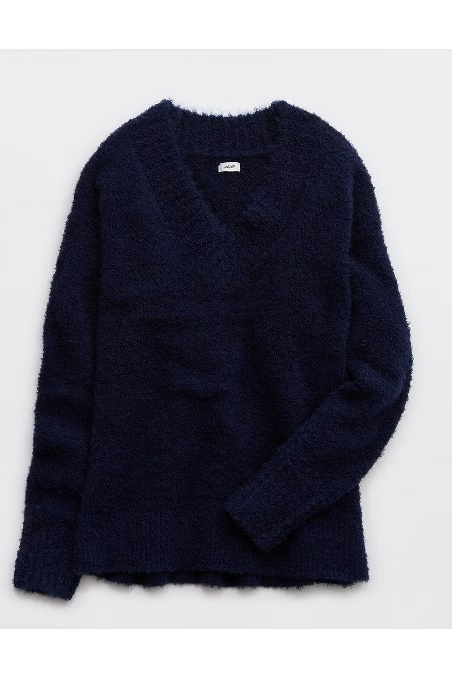 Aerie Teddy Boucle Sweater Women's Navy S | American Eagle Outfitters (US & CA)