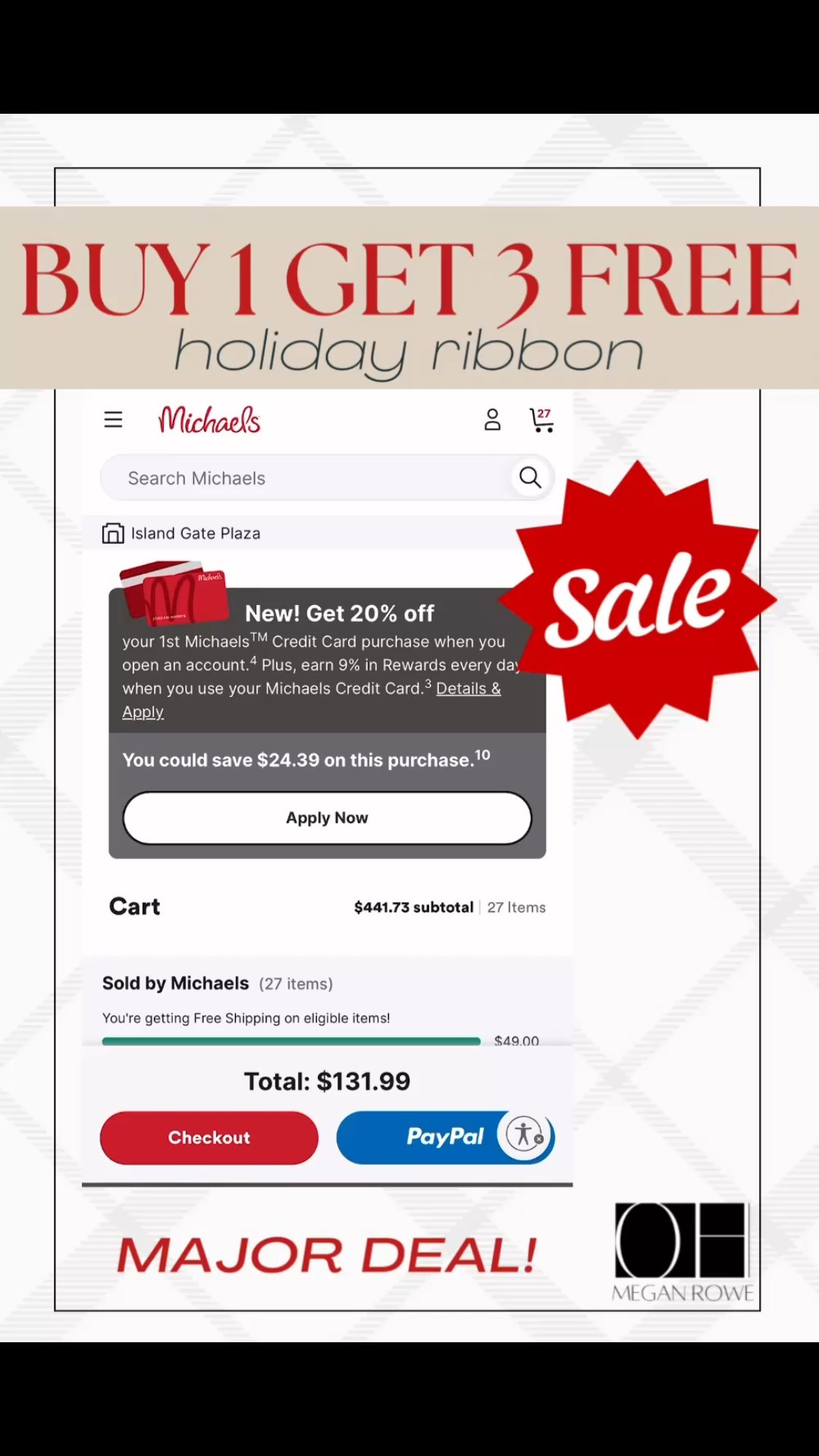 RUN, don’t walk 🚨 Buy 1, Get 3 FREE holiday ribbon from Michaela is LIVE! Stock up on wired Christmas ribbon for wreaths, tree toppers, garlands, and gift-wrapping. Neutral tones + classic prints = chef’s kiss.
#HolidayRibbon #ChristmasRibbon #RibbonSale #DealAlert #HolidayDecor

#LTKSaleAlert #LTKSeasonal #LTKHoliday