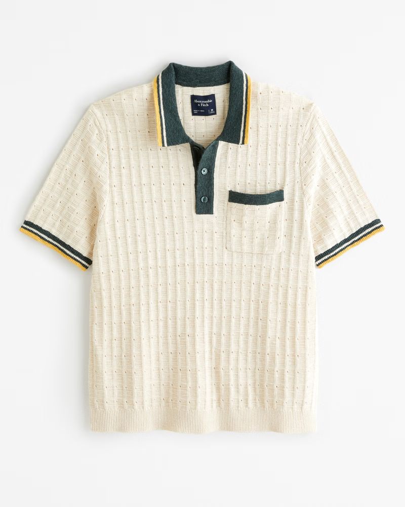 Men's Sideline-Style Sweater Polo | Men's New Arrivals | Abercrombie.com | Abercrombie & Fitch (US)