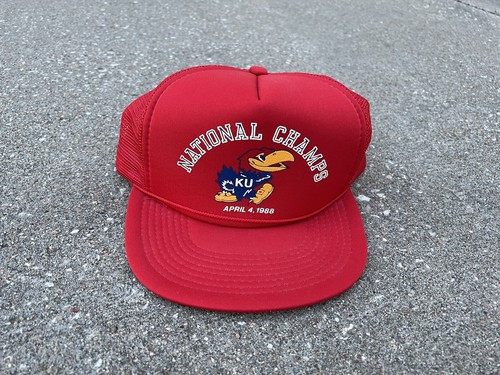 Vintage KU 1988 Champs Mesh Trucker Snapback Hat NCAA Kansas Jayhawks  | eBay | eBay AU