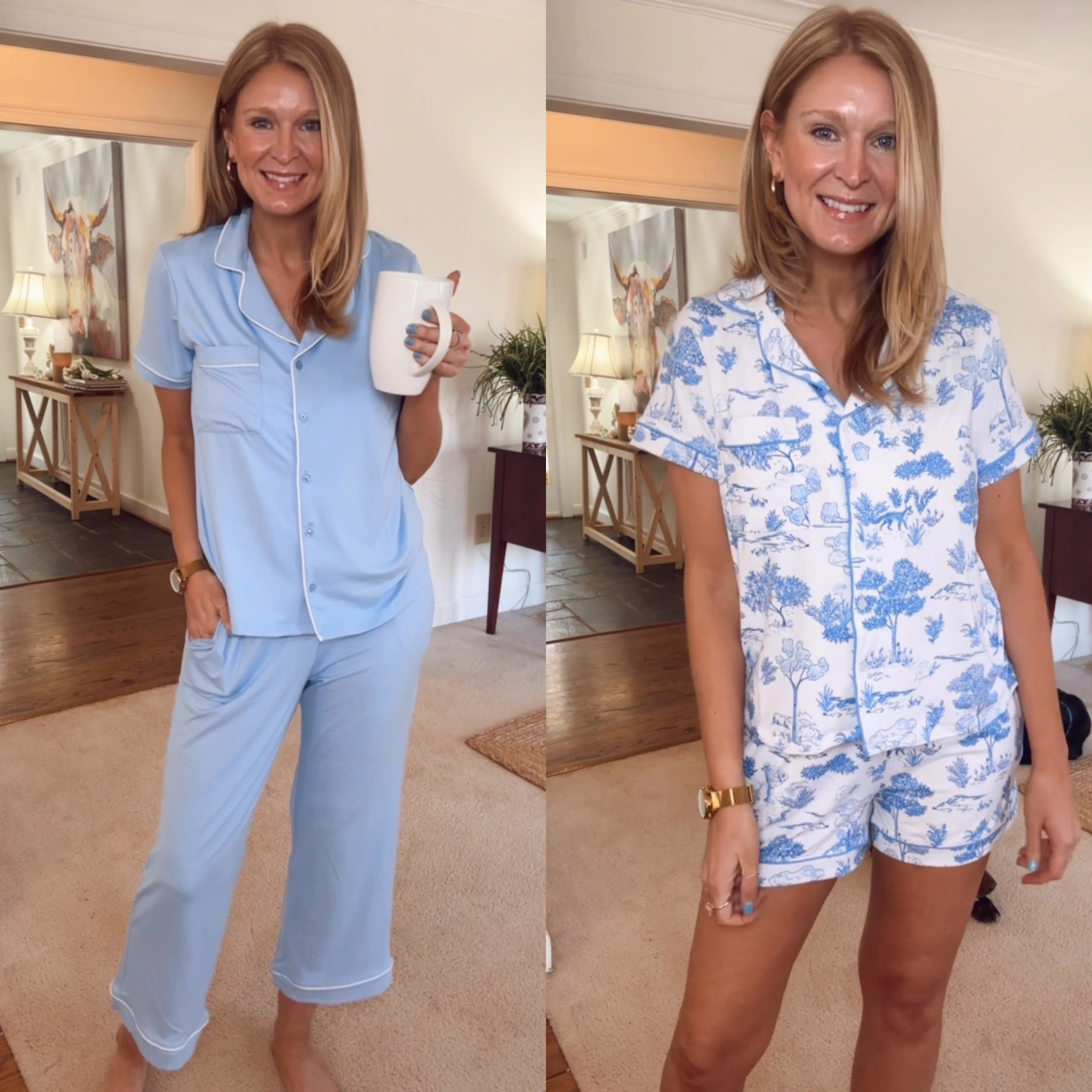 The coziest and softest new spring pajama sets by Joyspun  at Walmart! In size M.