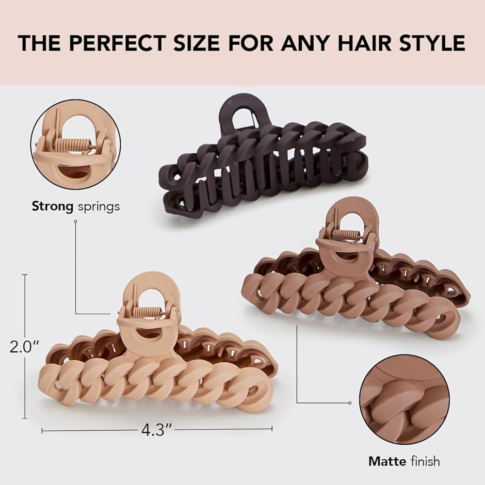 Kitsch Recycled Plastic Large Claw Clip, Big Chain Hair Clips for Women, Big Claw Clips for Thick... | Amazon (US)