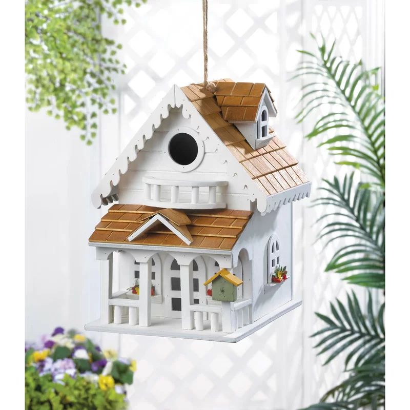 Two Story Happy Home 10.5 in x 8 in x8.5 in Birdhouse | Wayfair Professional