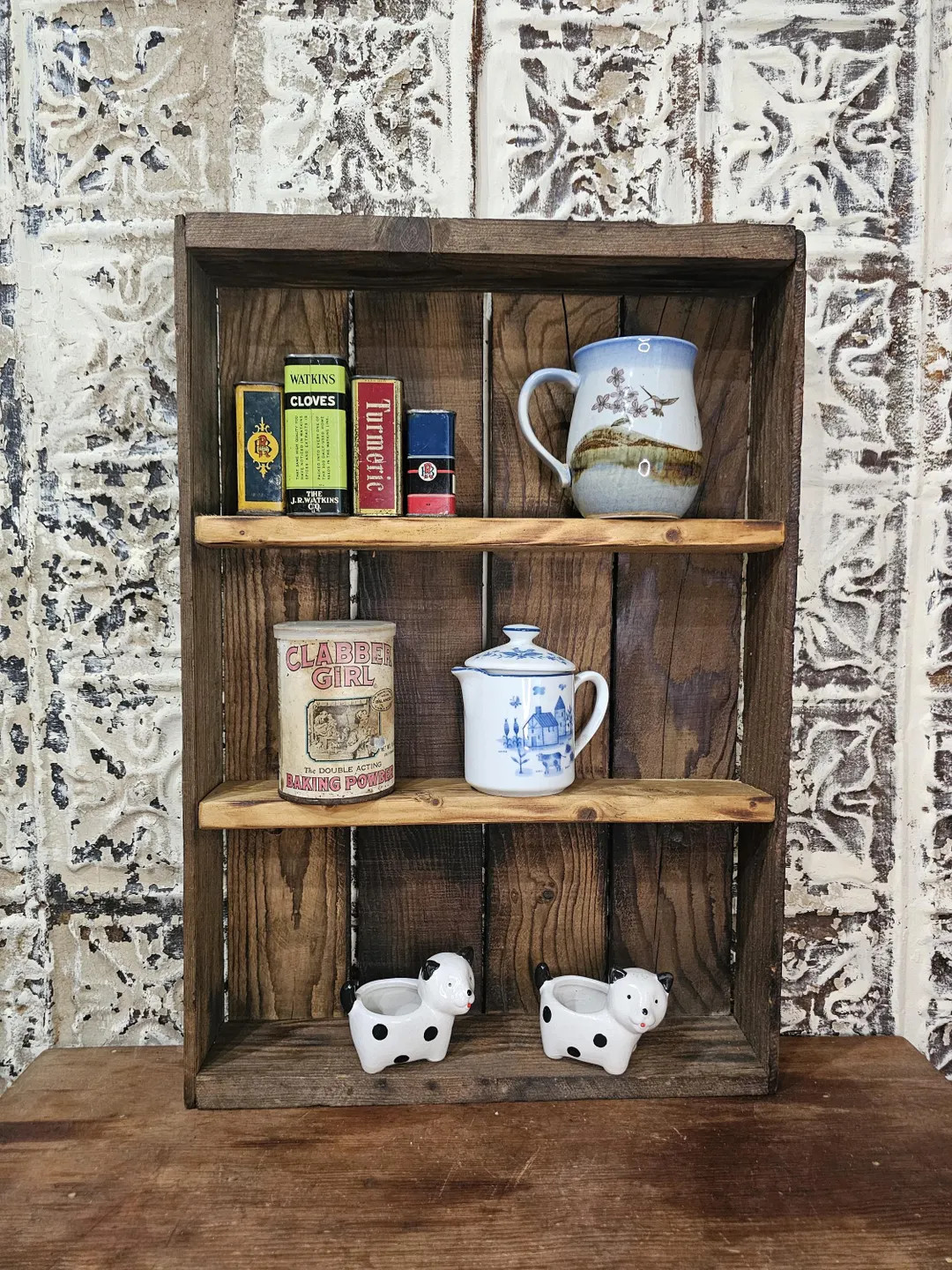A Primitive Style Wooden Shadow Box/display Shelf Made From a Old (1970s) Vegetable Crate- Wall S... | Etsy (Global)