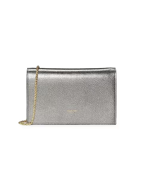Elena Laminato Metallic Leather Clutch | Saks Fifth Avenue