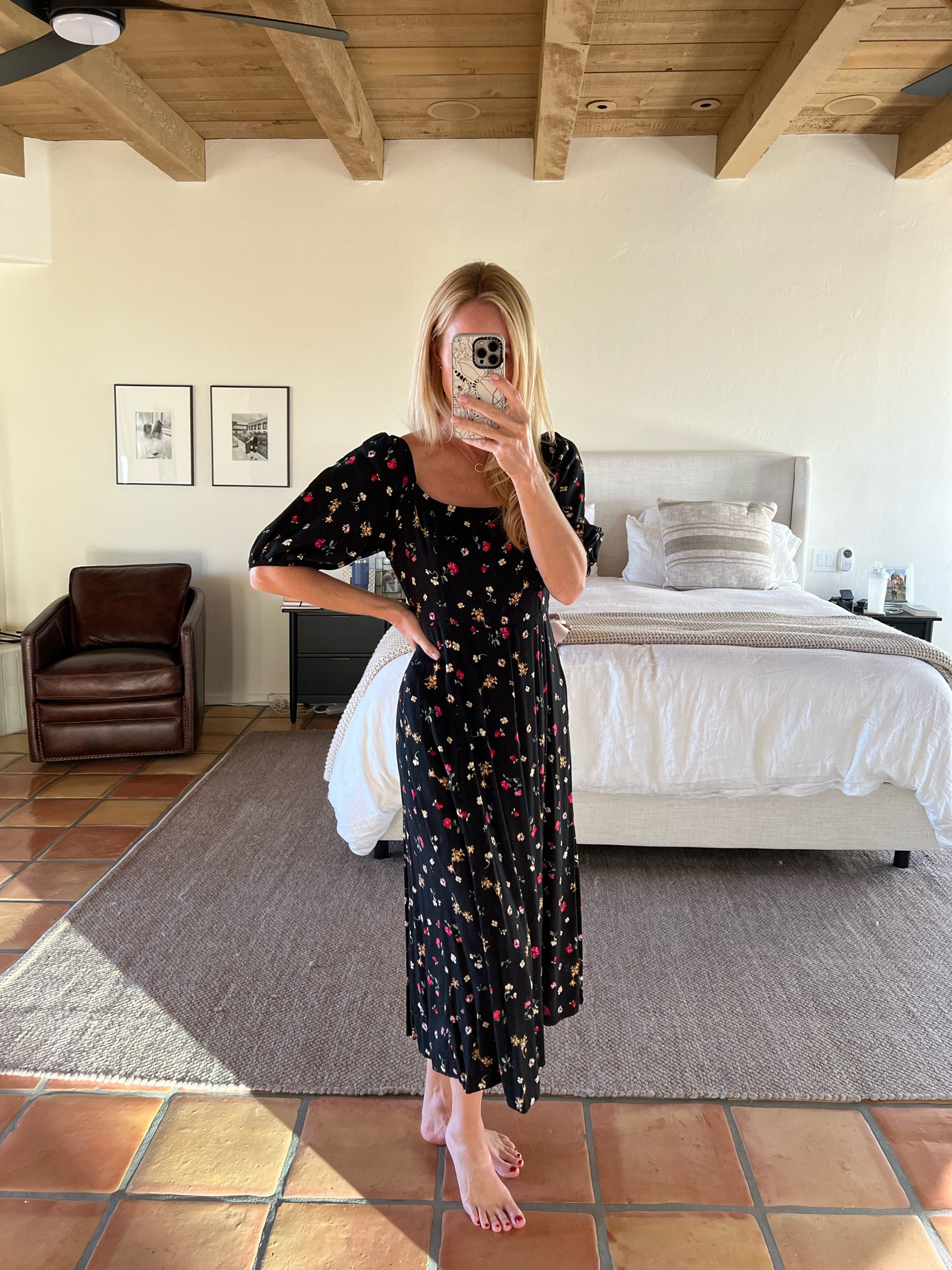 Perfect affordable fall dress from old navy, wearing size medium because the small was sold out. Floral pattern sold out but comes in dark green and black. Perfect old navy dress for thanksgiving, Christmas photos, family photos, work, teaching, etc.! 

#LTKSeasonal #LTKHoliday #LTKFindsUnder50