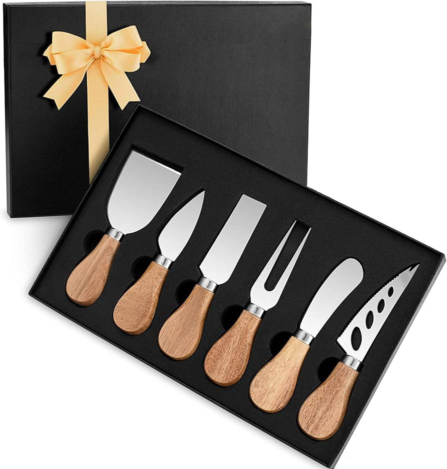6-Piece Stainless Steel Cheese Knives Set, Complete Premium Stainless Steel Cheese Knives Collect... | Amazon (US)