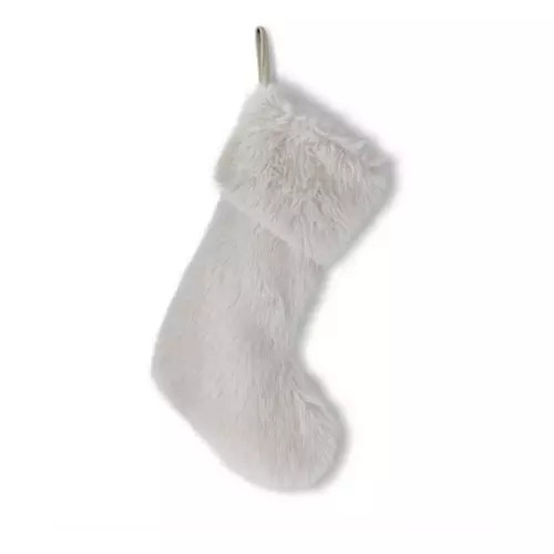 K&K Interiors 22in White Faux Fur Stocking | Scheels Sports