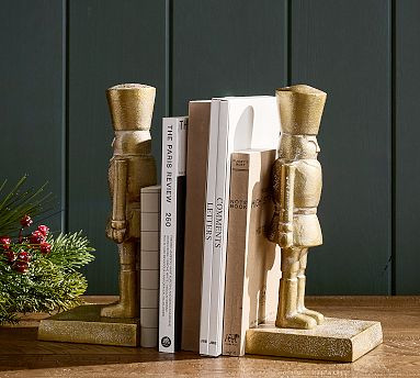 Gold Nutcracker Bookends - Set of 2 | Pottery Barn (US)