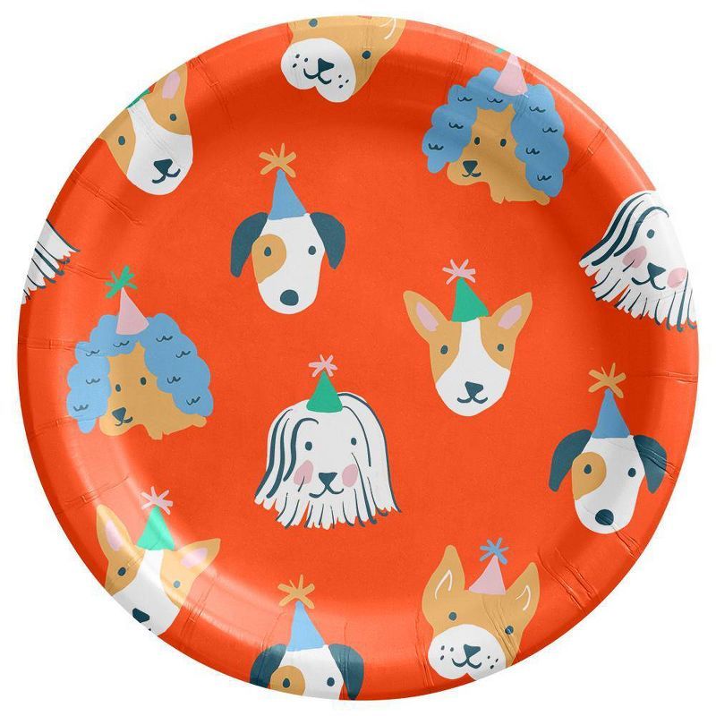 10ct Dog Print Dinner Plates Red - Spritz™ | Target