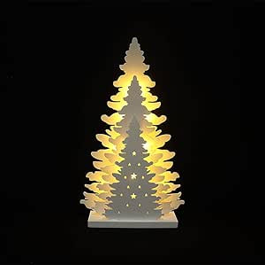 Wooden Christmas Tree Tabletop Decor, Supergorea,LED Wood Craft Christmas Trees Light 2AA Battery... | Amazon (US)