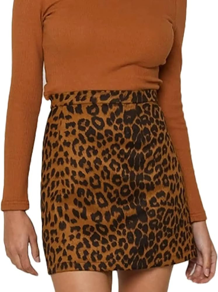 Women's Faux Suede Mini Skirt Sexy Criss Cross Tight Bodycon High Waist Stretch Short Mini Skirt | Amazon (US)