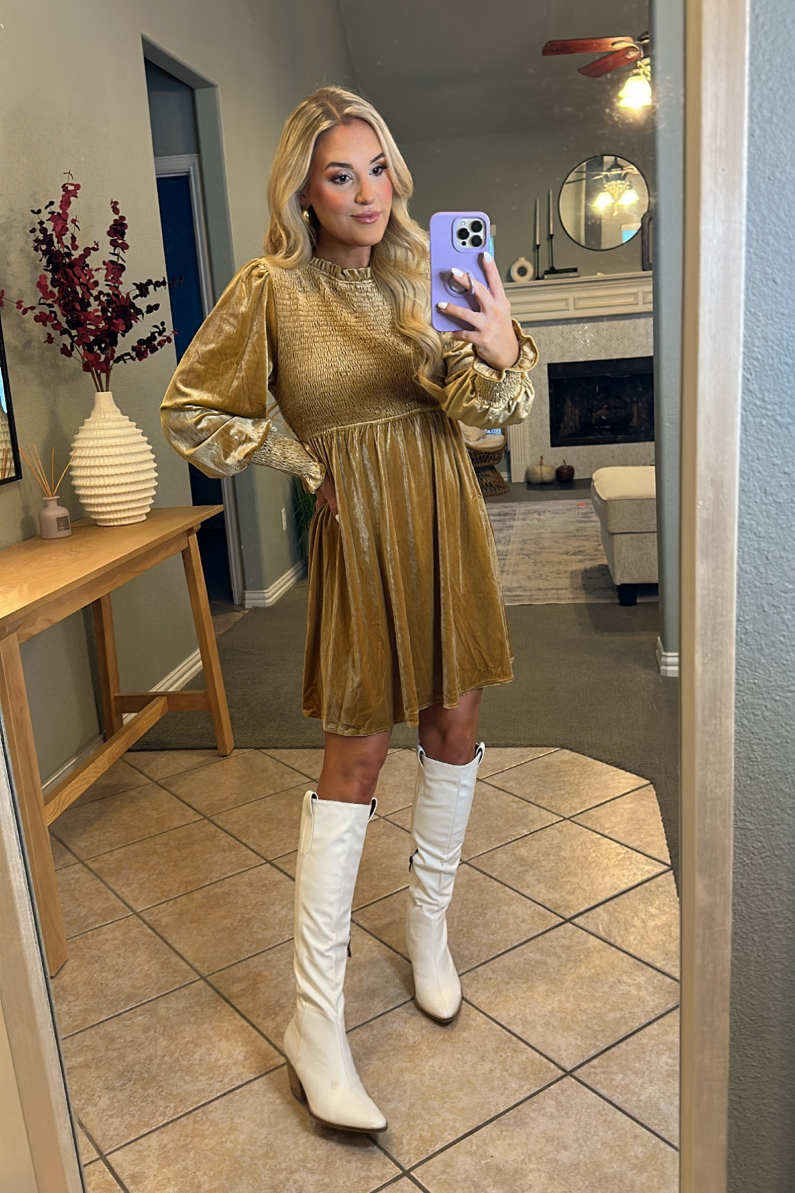 Gold store dress boots