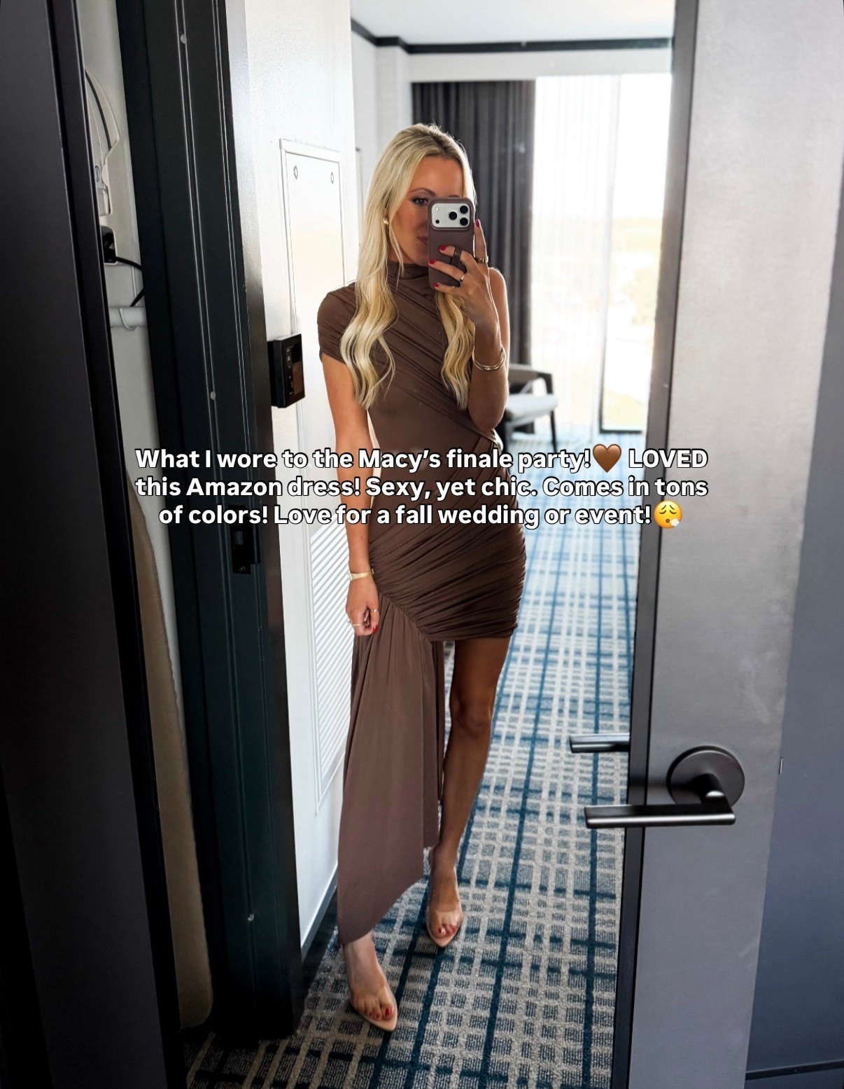 What I wore to the @Macy's finale party at LTKCon! This Amazon dress in insanely good! So sexy, yet reserved and chic! Many colors available! Perfect for a fall wedding or fall event!

#LTKootd #LTKWedding #LTKdayinmylife