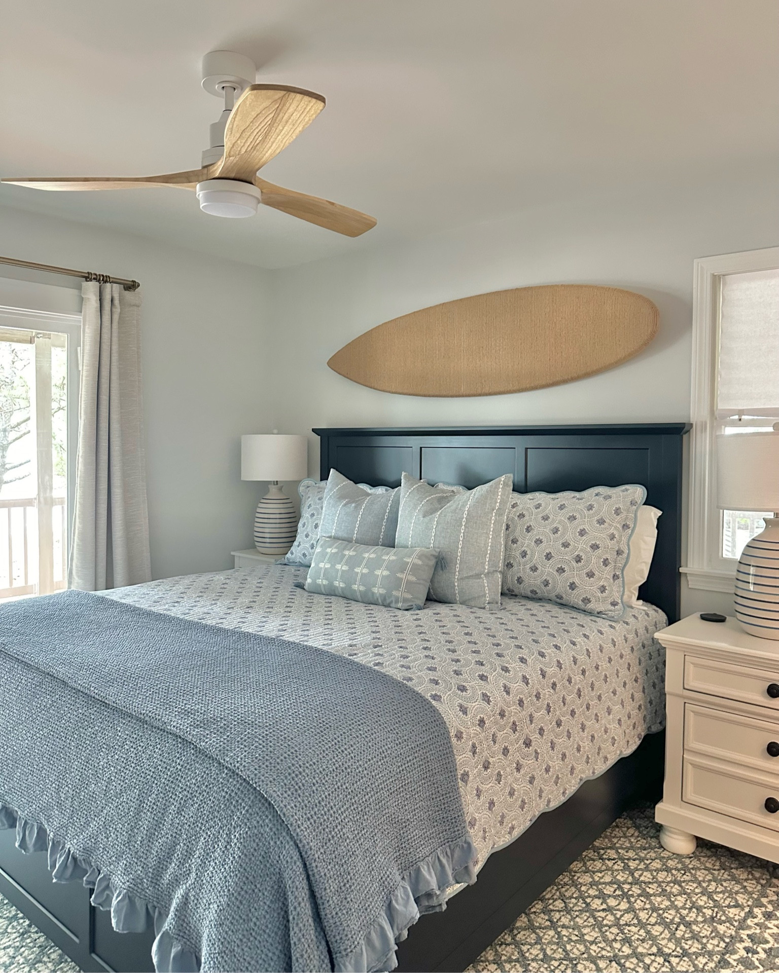 Coastal bedroom mixing shades of blue and a variety of textures for a layered look and feel ✨

#LTKFindsUnder50 #LTKFindsUnder100 #LTKHome
