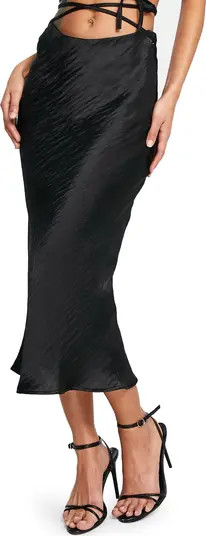 Topshop Strappy Bias Satin Midi Skirt | Nordstrom | Nordstrom