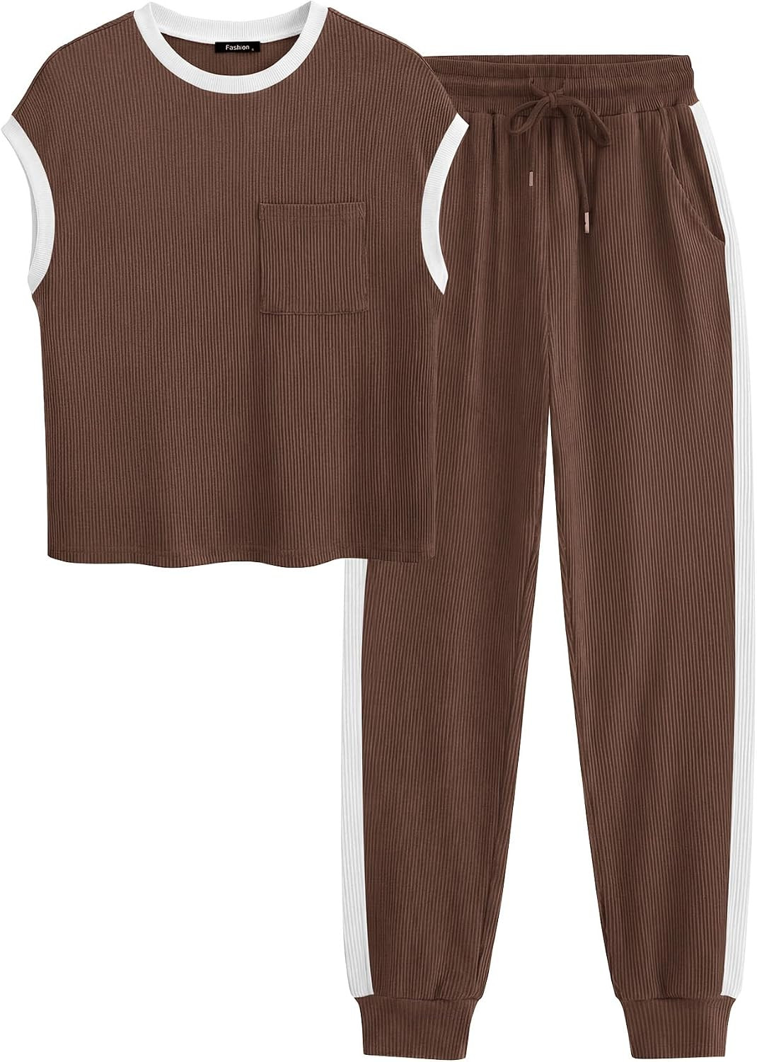 BTFBM 2 Piece Sets For Women Summer Lounge Set Airport Outfits Tracksuit | Amazon (US)