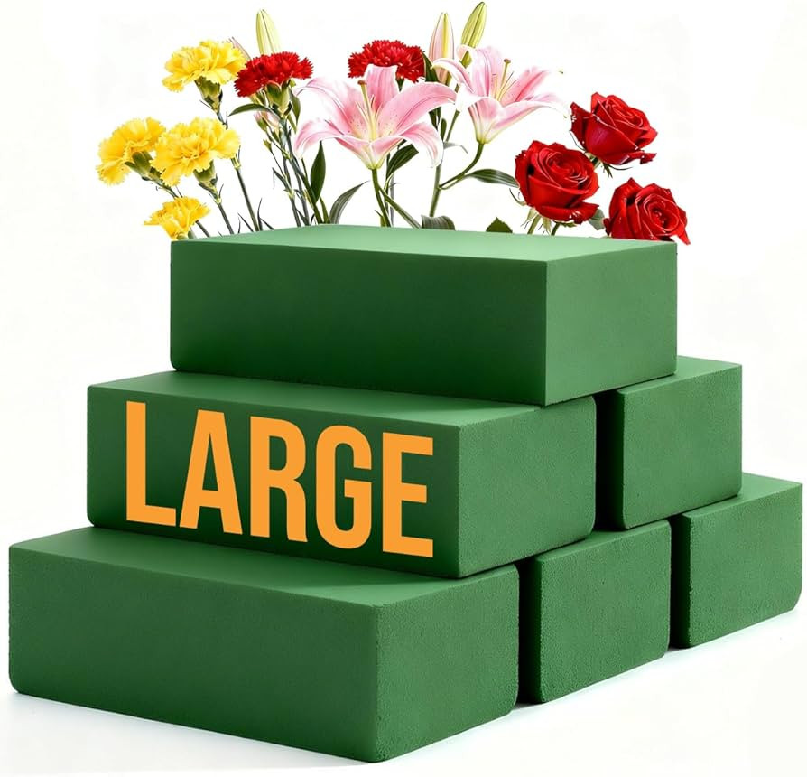 Pack of 6 Floral Foam Blocks, 8.9"x4.1"x2.7" Dry and Wet Flower Foam for Fresh and Artificial Flo... | Amazon (US)