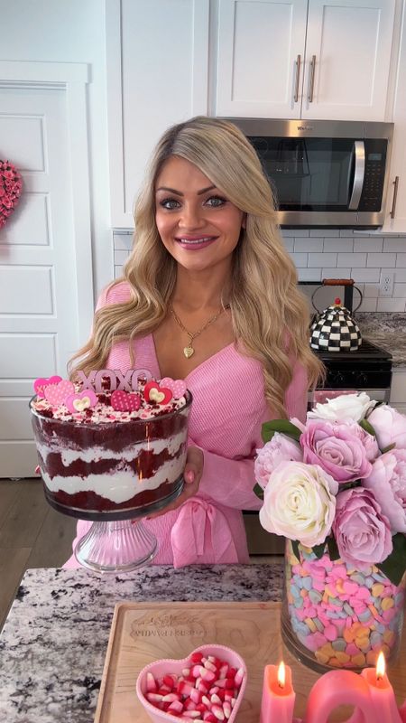 Valentines dessert/snack board for parties and get togethers like a Galentines event! Linked my tray, and festive treats/cookies from Kroger and Target. Also linked my faux flowers, roses & peonies, plus my pink Amazon sweater dress! 

#LTKparties #LTKVideo #LTKhome