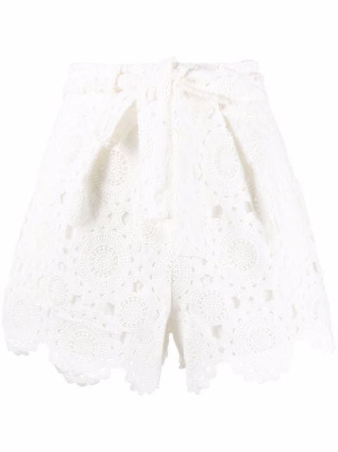 lace embroidered shorts | Farfetch (US)