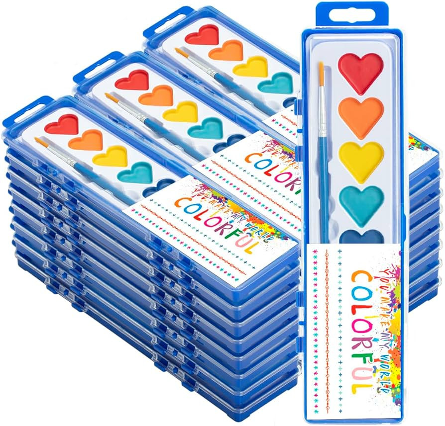 24 Pack Watercolor Paint Set, Washable Water Color Kids Paint Set with Paintbrush for Toddlers Ad... | Amazon (US)