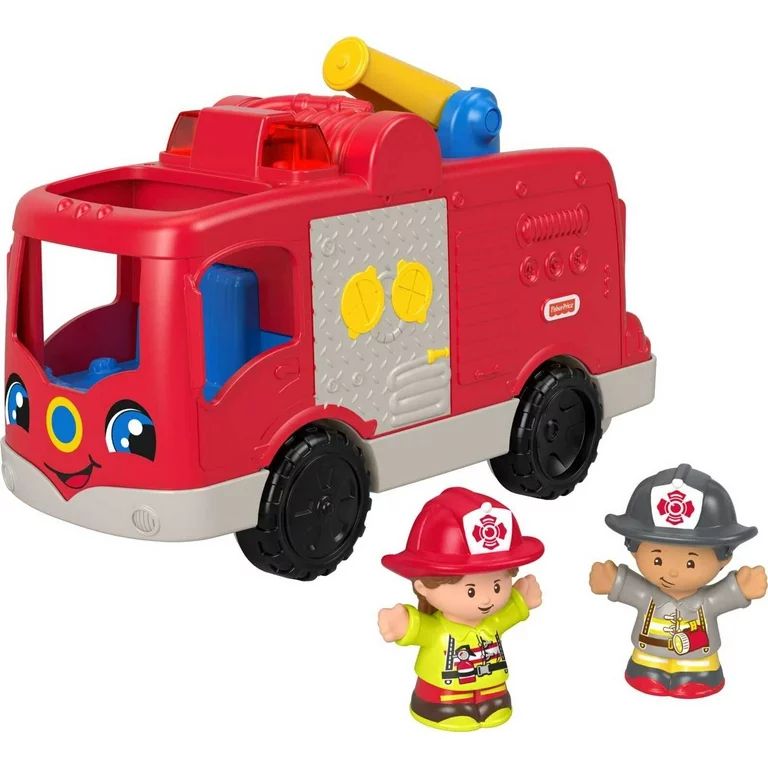 Fisher-Price Little People Fire Truck Toy with Lights and Sounds, 2 Figures, Toddler Toy - Walmar... | Walmart (US)