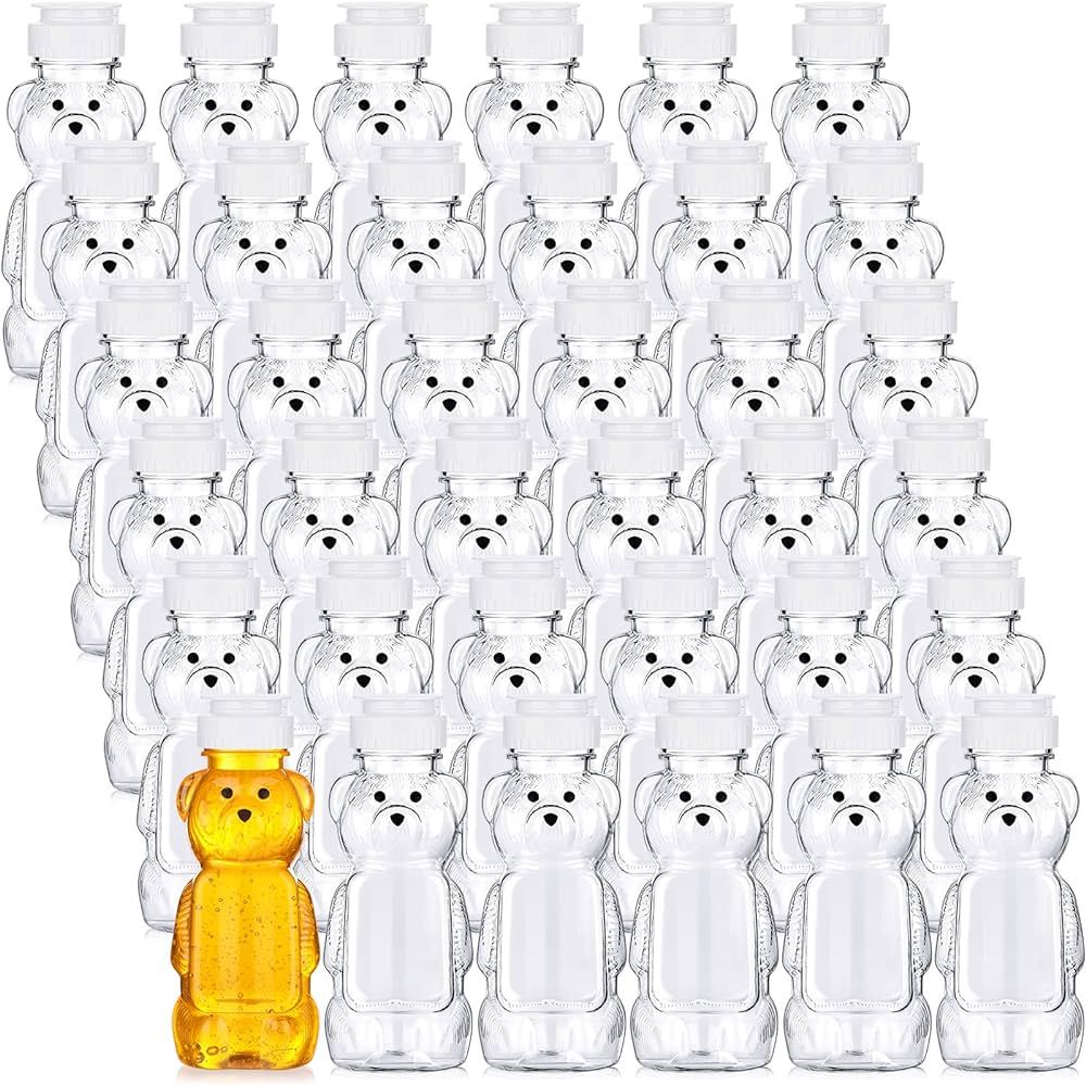 Thenshop 36 Pcs 8 oz Honey Jar Plastic Empty Honey Bear Bottle Honey Dispenser Clear Transparent ... | Amazon (US)
