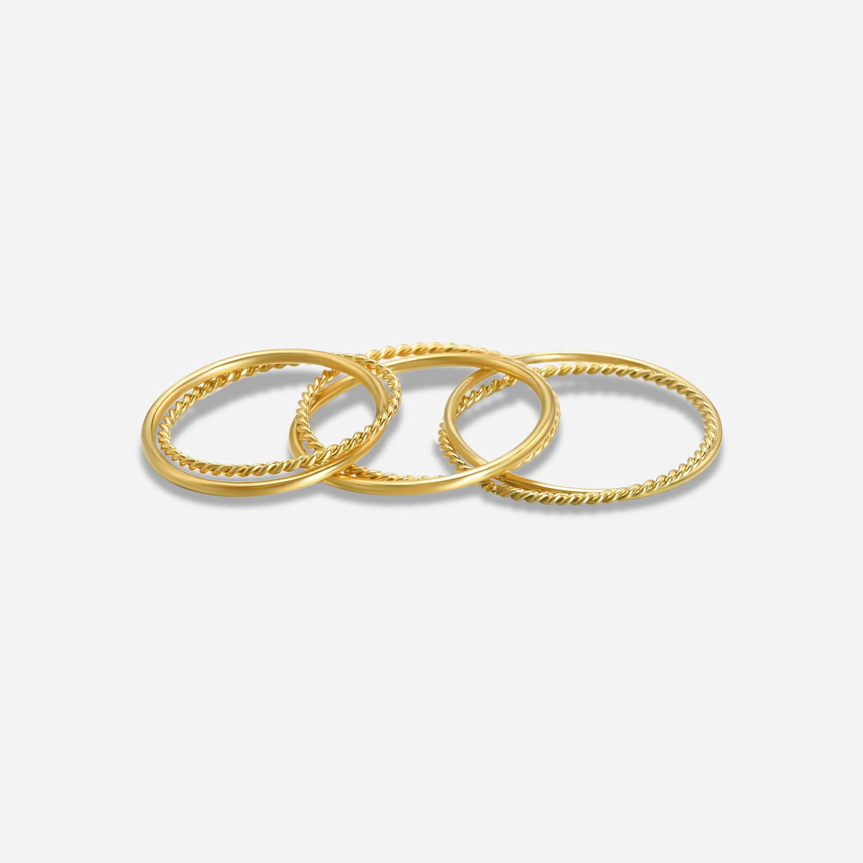 Belinda Ring Set of 4 in Layered Gold | Victoria Emerson