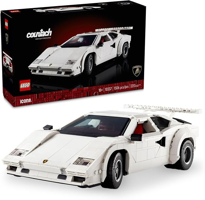 LEGO Icons Lamborghini Countach 5000 Quattrovalvole Model Car Kit 10337 | Amazon (US)