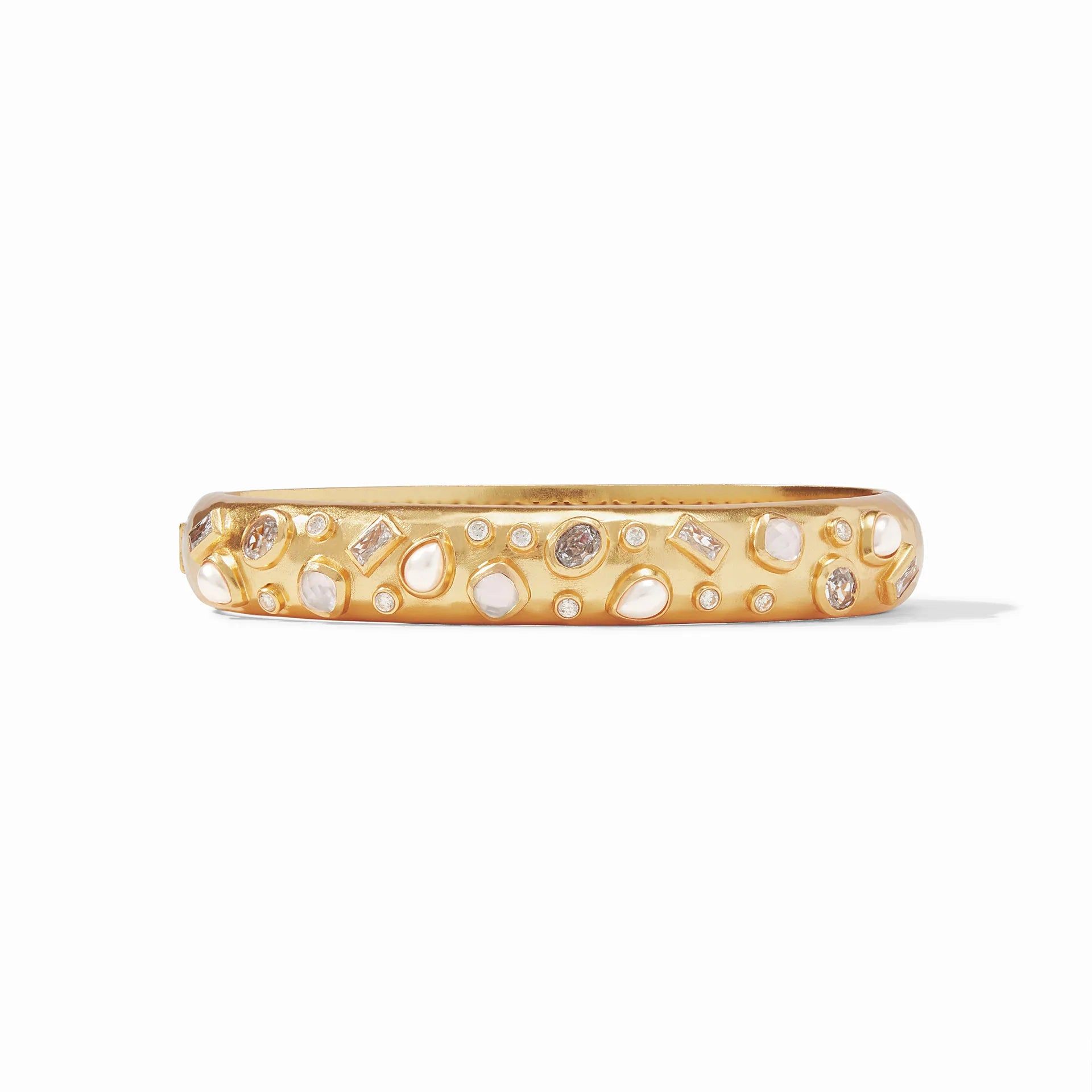 Julie Vos Antonia Mosaic Hinge Bangle, Iridescent Clear Crystal | Smith's of Dublin