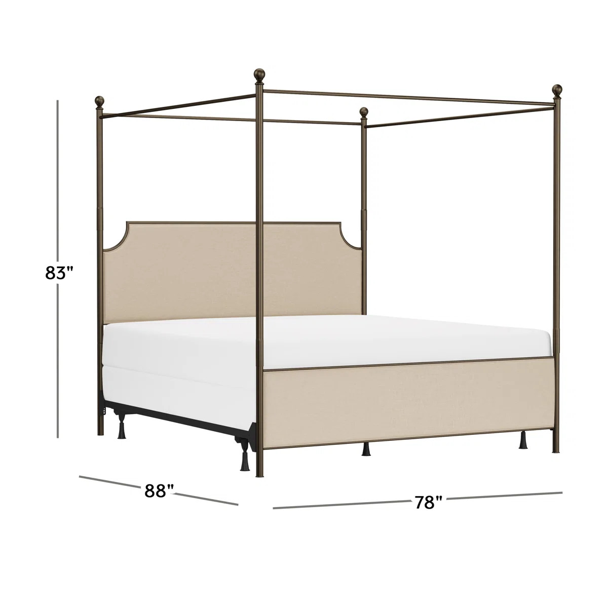 Aasif Upholstered Metal Canopy Bed | Wayfair North America