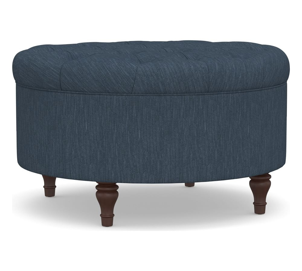 Lorraine Tufted Round Storage Ottoman | Pottery Barn (US)