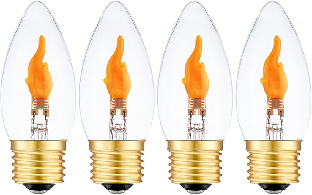Flickering Flame Bulb E26 LED Fire Effect Light Bulbs, Flickering Light Bulbs for Halloween Chris... | Amazon (US)
