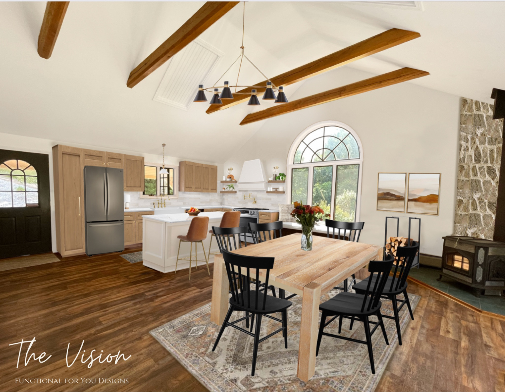 ✨Modern farmhouse kitchen ✨

This client design features light wood cabinets, brass hardware and decor to tie in the ceiling beams and compliment the wood floors. 



#LTKhome