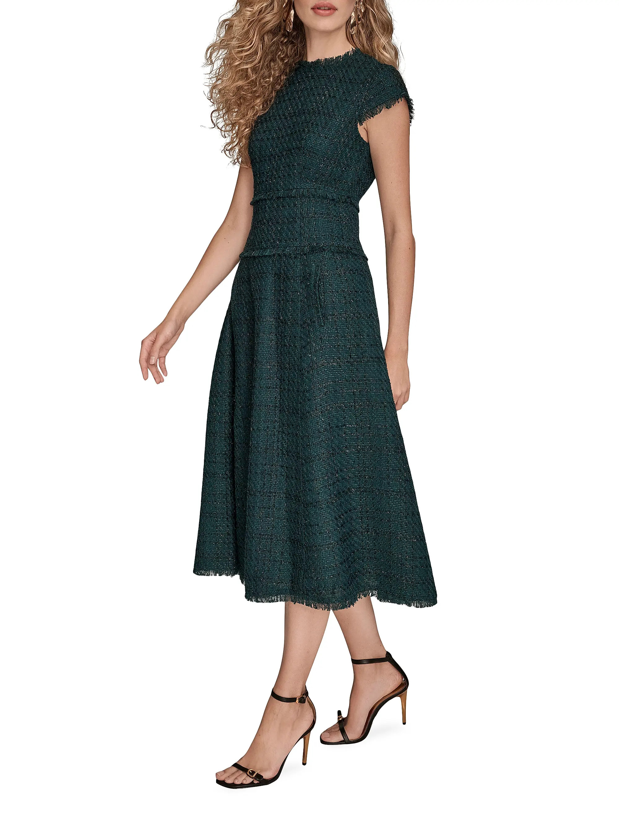 Tweed A-Line Midi-Dress | Saks Fifth Avenue