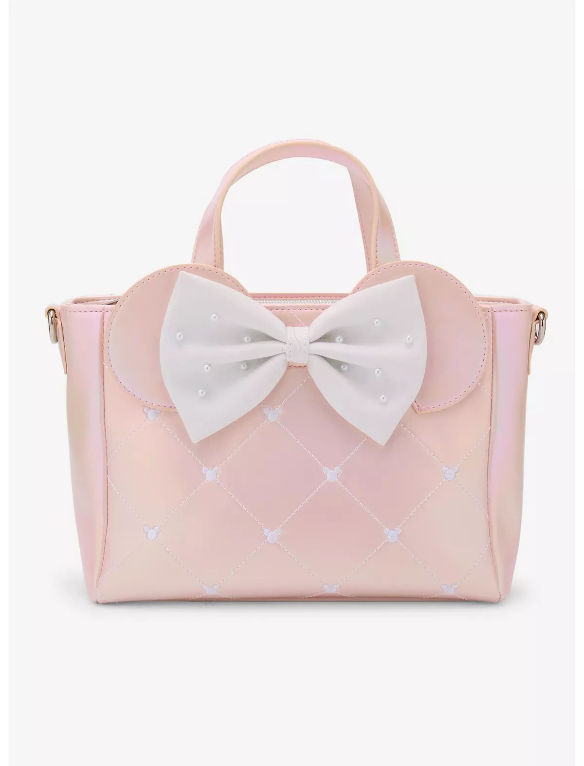 Loungefly Disney Minnie Mouse Pink Pearl Mini Satchel Bag | Hot Topic