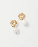 Pearlized Flower Drop Earrings | Ann Taylor (US)