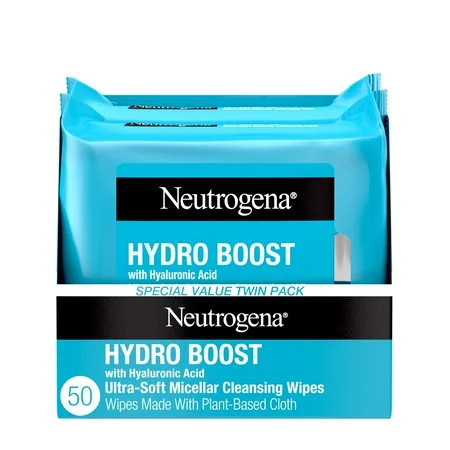 Neutrogena HydroBoost Makeup Remover Face Wipes and Cleansing Towelettes, 25 Count, 2 Pack | Walmart (US)