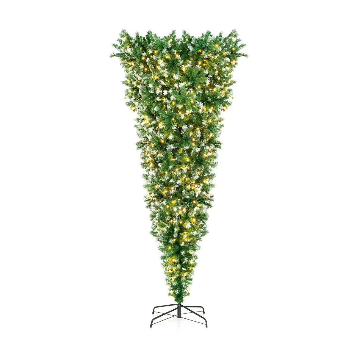 Tangkula 7.5FT Pre-lit Upside Down Christmas Tree, Artificial Tree w/400 Warm White LED Lights & ... | Target