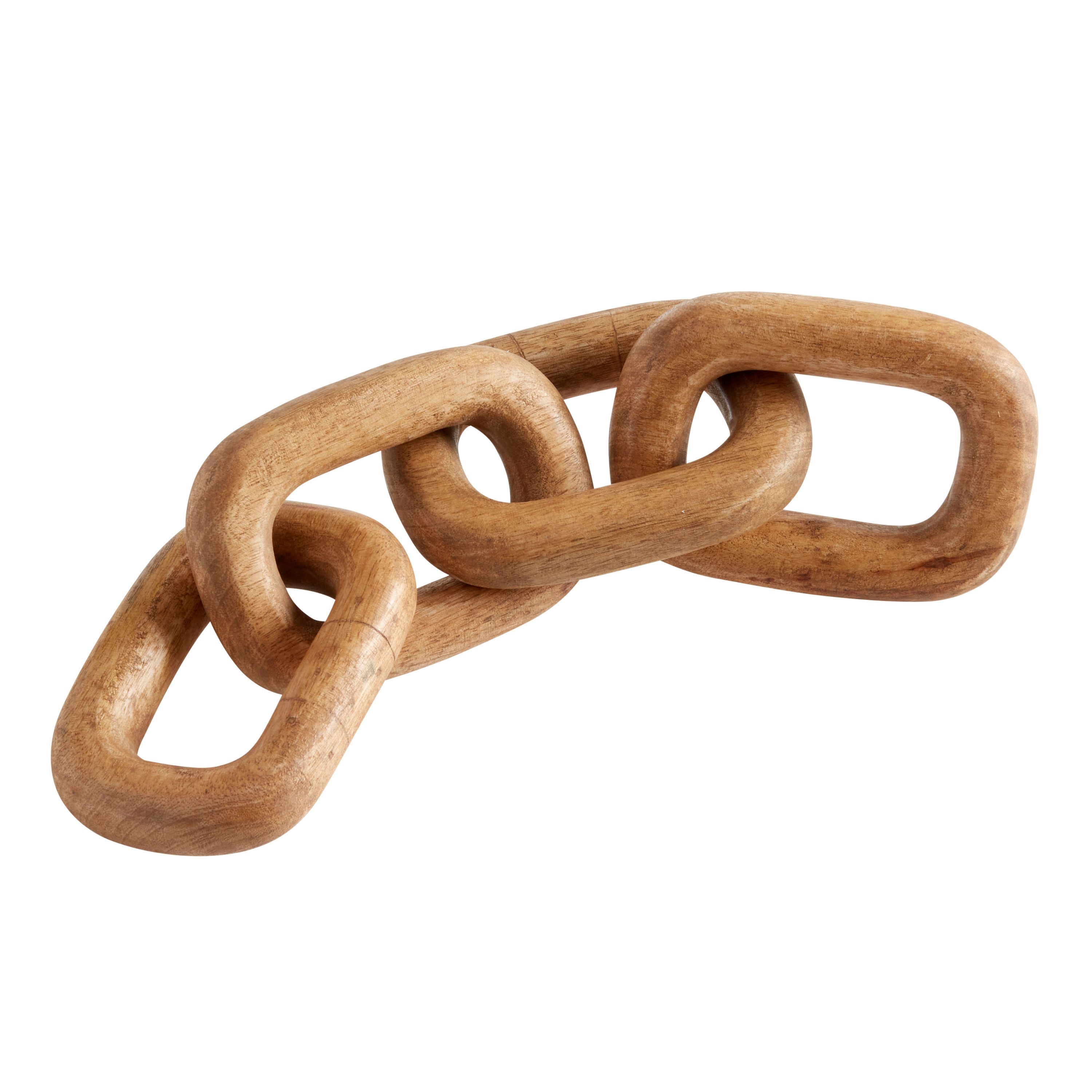 Hand Carved Wood Chain Link Decor - World Market | World Market