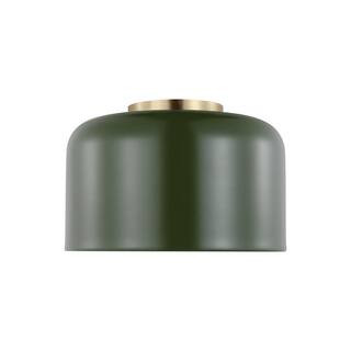 Generation Lighting Malone 10.75 in. 1-Light Olive Small Ceiling Flush Mount 7505401-145 - The Ho... | The Home Depot