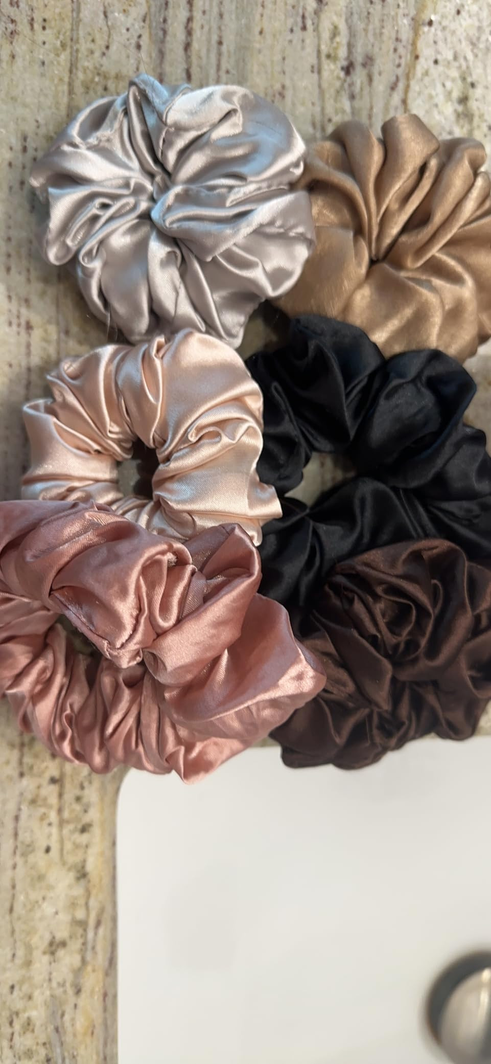 YANIBEST 6 Pack Glossy Satin Scrunchies - No Damage Hair Ties for Women and Girls, Silk Styling S... | Amazon (US)