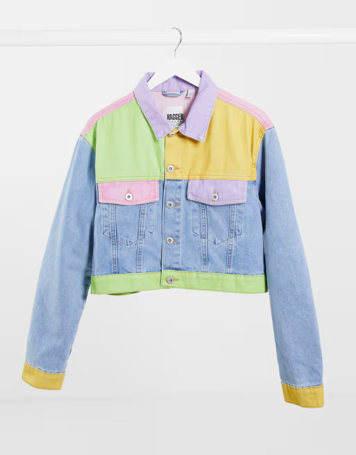The Ragged Priest crop jacket in pastel patchwork denim co-ord | ASOS (Global)